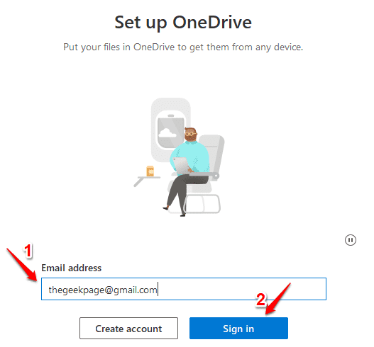 how to set up a new password for my onedrive account