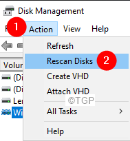 Action Rescan Disks