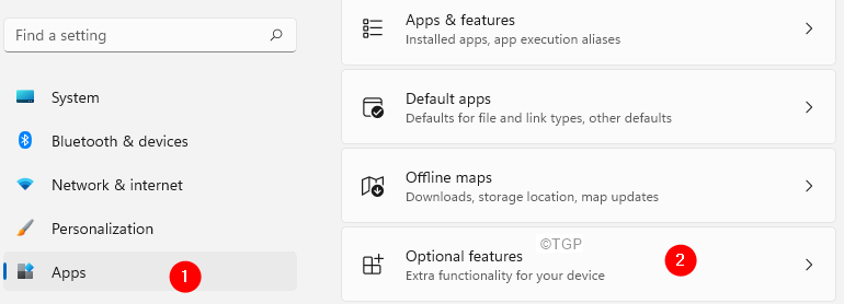 Apps Optional Features