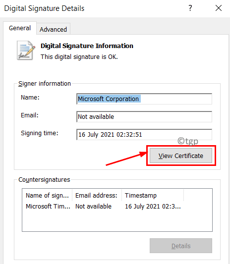 Digital Signature Details View Certificate Min
