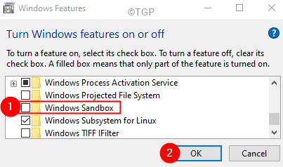 Отключить Windows Sandbox