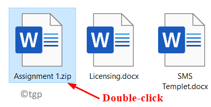 Минимальный размер ZIP-файла двойного щелчка