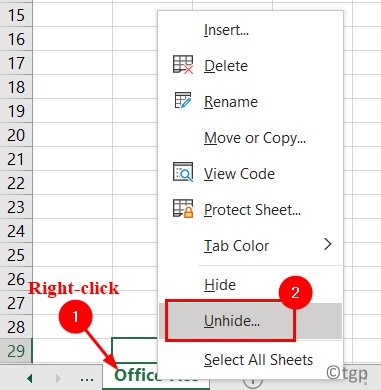 Excel Sheet Right Click Unhide Min