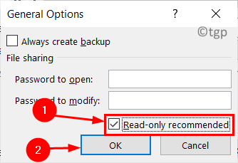 File General Options Read Only Min
