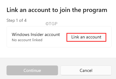 Link Account Step 1