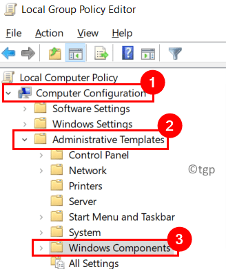 Local Group Policy Editor Windows Components Min