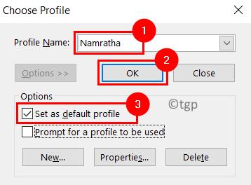Outlook Выберите Мин. Профиль