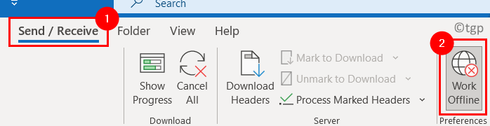 Outlook Send Получить работу в автономном режиме, мин.
