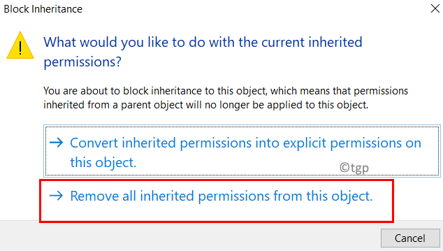 Remove All Permitted Inheritance Min