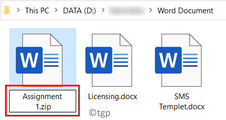 Переименовать файл документа в Zip Min