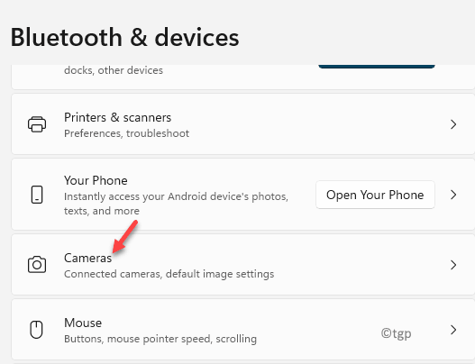 Settings Bluetooth & Devices Cameras Min