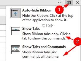 Show Tab And Commands