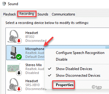 Sound Recording Microphone Right Click Properties Min