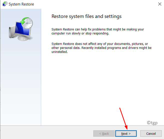 System Restore Main Page Min