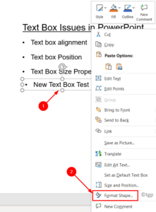 Text Box Format Shape Min