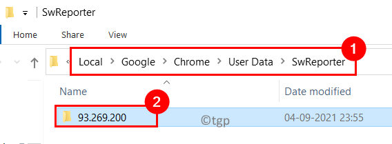 Мин.папка версии Chrome для пользовательских данных Swreporter