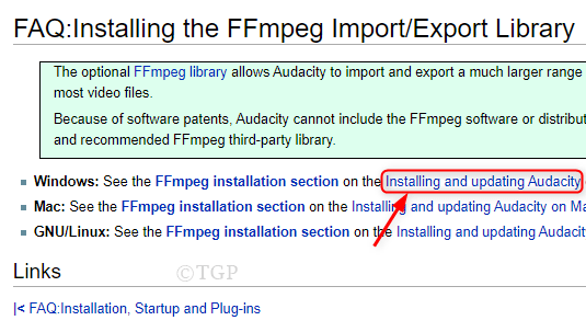 ffmpeg library audacity