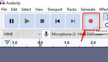 record voice on audacity