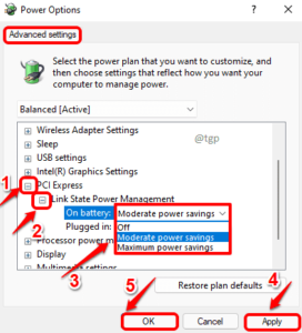 turning off link state power management