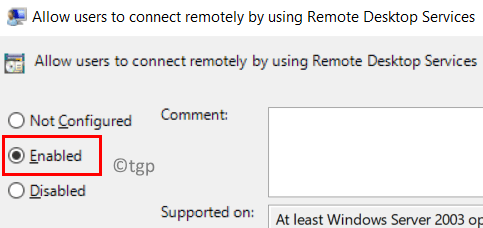 Allow Users To Remotely Connect Enabled Min