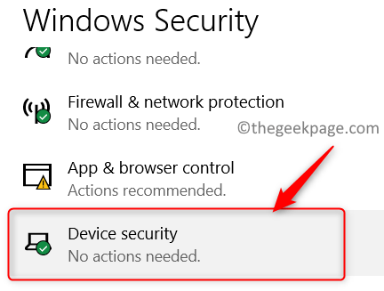 Безопасность устройства в Windows Security Min