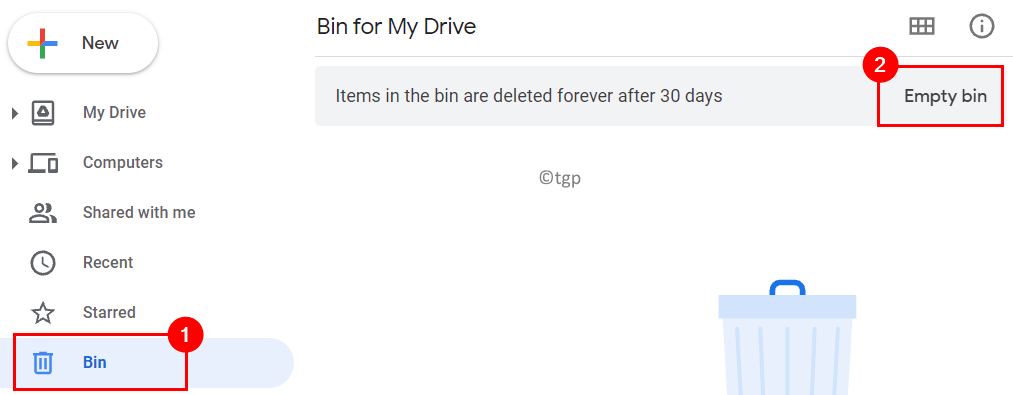 Drive Select Empty Bin Min