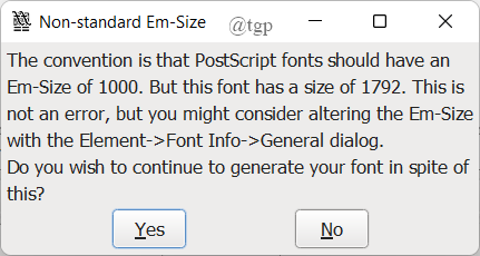 Fontforge Error