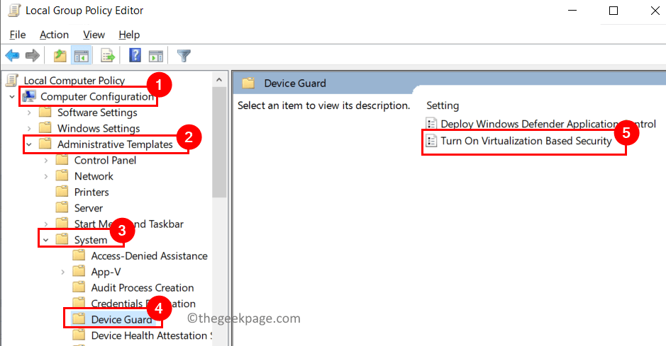 Local Group Policy Editor Device Guard Turn=off Virtualization Min