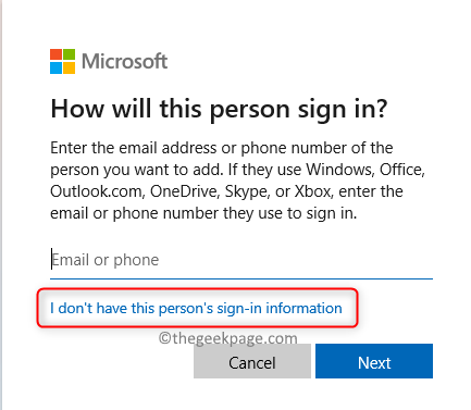 Akun Microsoft Tidak Memiliki Info Masuk Orang Min