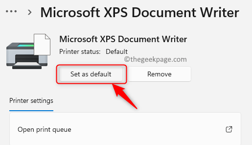 Microsoft Xps Printer Set Default Windows11 Min