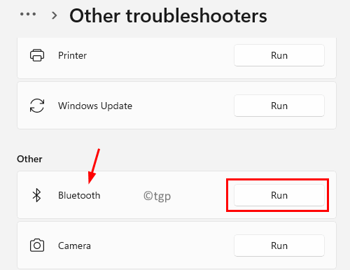 Other Troubleshooters Bluetooth Run Min1