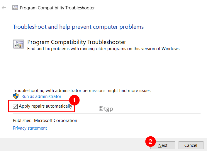 Program Compatibility Troubleshooter Apply Repairs Automatically Min