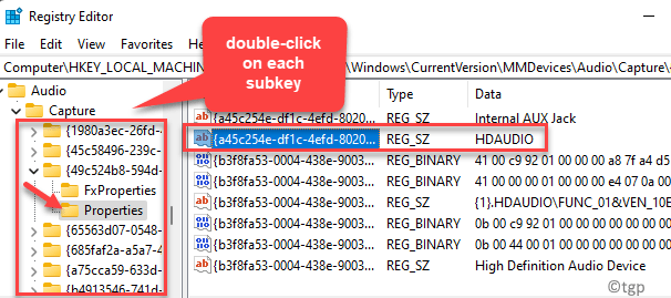 Registry Editor Double Click On Each Subkey Properties Right Side Hdaudio, Idt Highdefinition Audio Codec Min