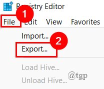 Registry File Export