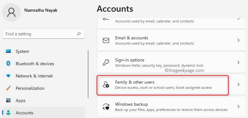 Settings Account Family Other Users Min