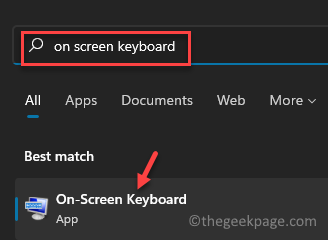 Start Windows Search On Screen Keyboard Best Match Result