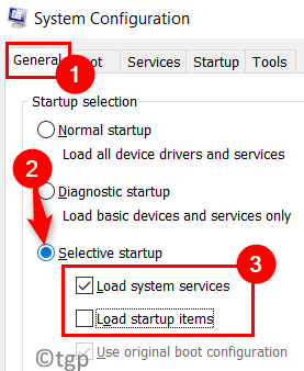 System Configuration Selective Startup Min