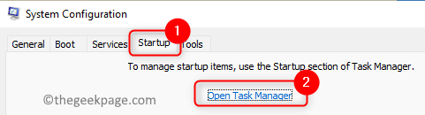 System Configuration Startup Opne Task Manager Min