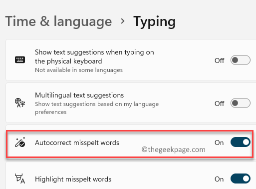 Time & Language Typing Autocorrect Misspelt Words Min