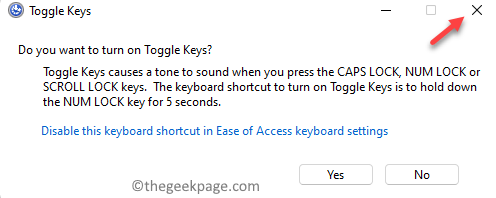 Toggle Keys Promt Cross Out
