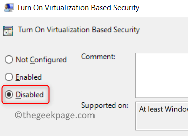 Turn On Virtualization Based Security Disabled Min