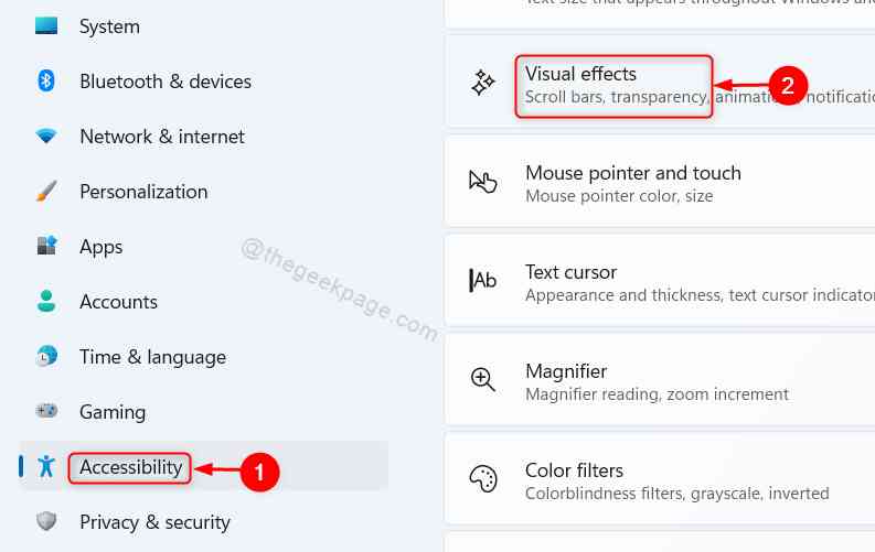 Accessibility Visual Effects Win11 11zon