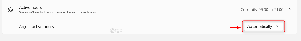 Adjust Active Hours Automatically Win11