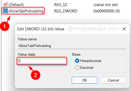 Allowtabpreloading Value Win11
