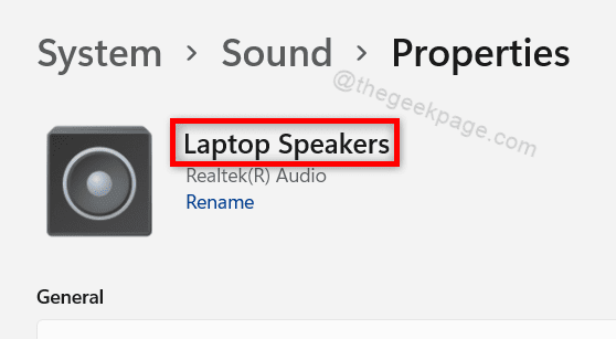 Changed Sound Device Name Win11