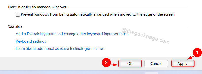 Click Apply Ok For Toggle Keys Option Win11