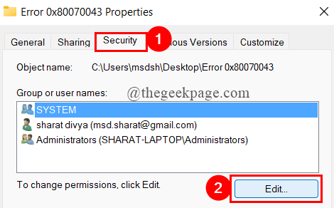 Folder Edit Security Min