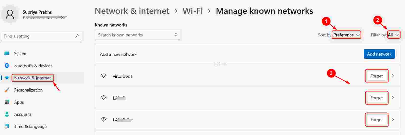 Forget Wi Fi Network From Settings App Win11 11zon