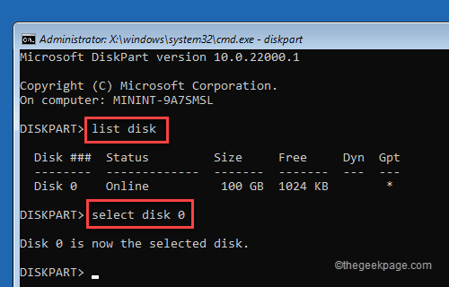 List Disk Select Min