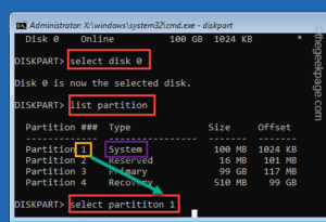 list partition select min